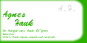 agnes hauk business card